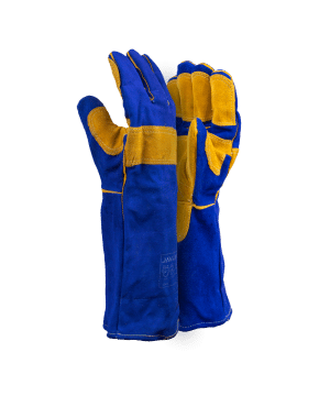 Premium Blue Leather Lined Welding Glove 20cm